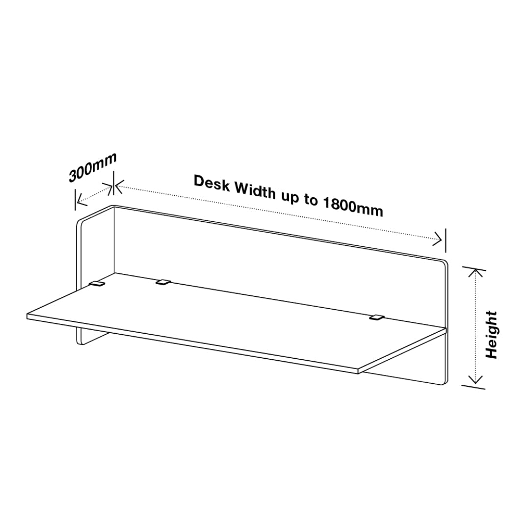Visionchart DS24-LD-1860 SANA Serenity Desk Screen 24mm Above and Below Desk with Side Bar