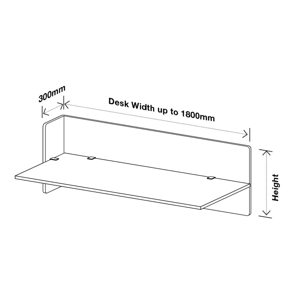 Visionchart DS12-LD-1580 SANA Serenity Desk Screen 12mm Above and Below Desk with Side Bar
