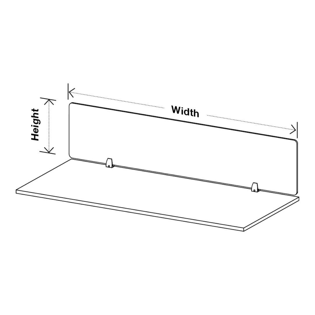 Visionchart DS24-SA-1860 SANA Serenity Desk Screen 24mm Above Desk 1800x600mm