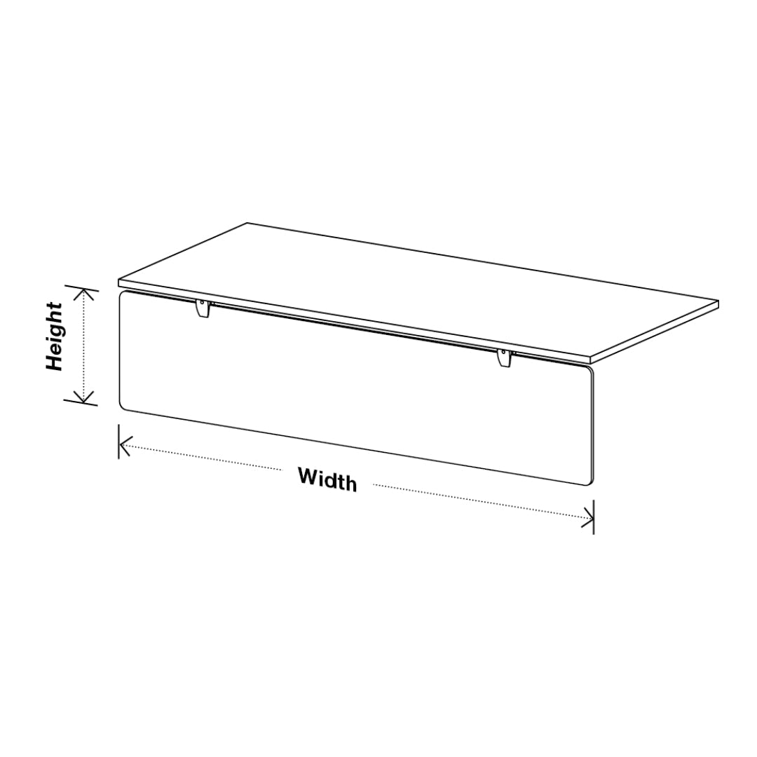 Visionchart DS12-SB-1860 SANA Serenity Desk Screen 12mm Below Desk 1800x600mm