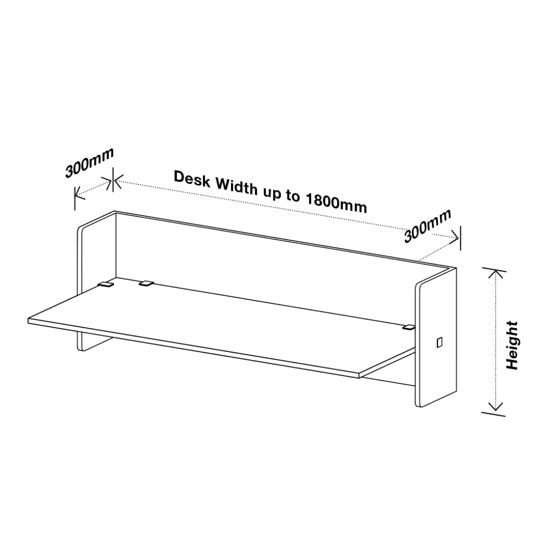 Visionchart DS12-UD-1880 SANA Serenity Desk Screen 12mm Above and Below Desk Surround