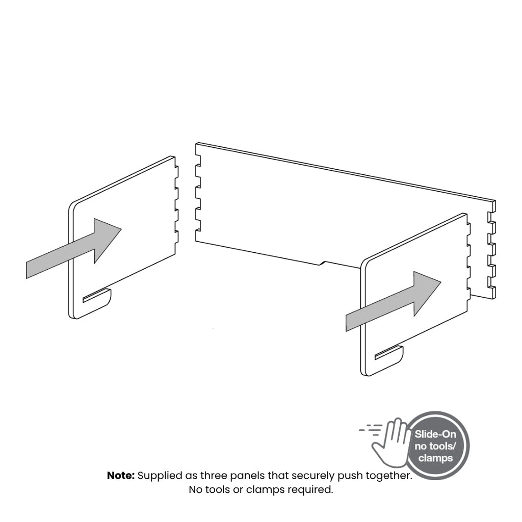 Visionchart DS24-US-1580ALT SANA Serenity Desk Screen 24mm Sit-Stand Slider Surround 1500x800x500mm