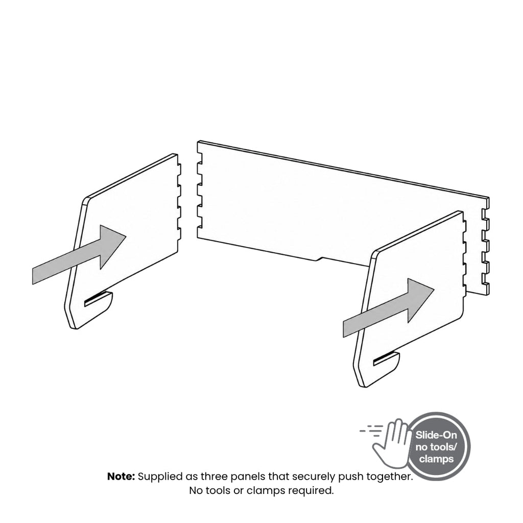 Visionchart DS24-US-1280INC SANA Serenity Desk Screen 24mm Sit-Stand Slider Surround 1200x800x500mm