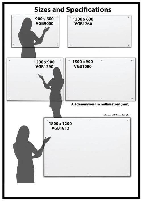 Visionchart VGB2112 Lumiere Magnetic Glassboard 2100 x 1200mm White