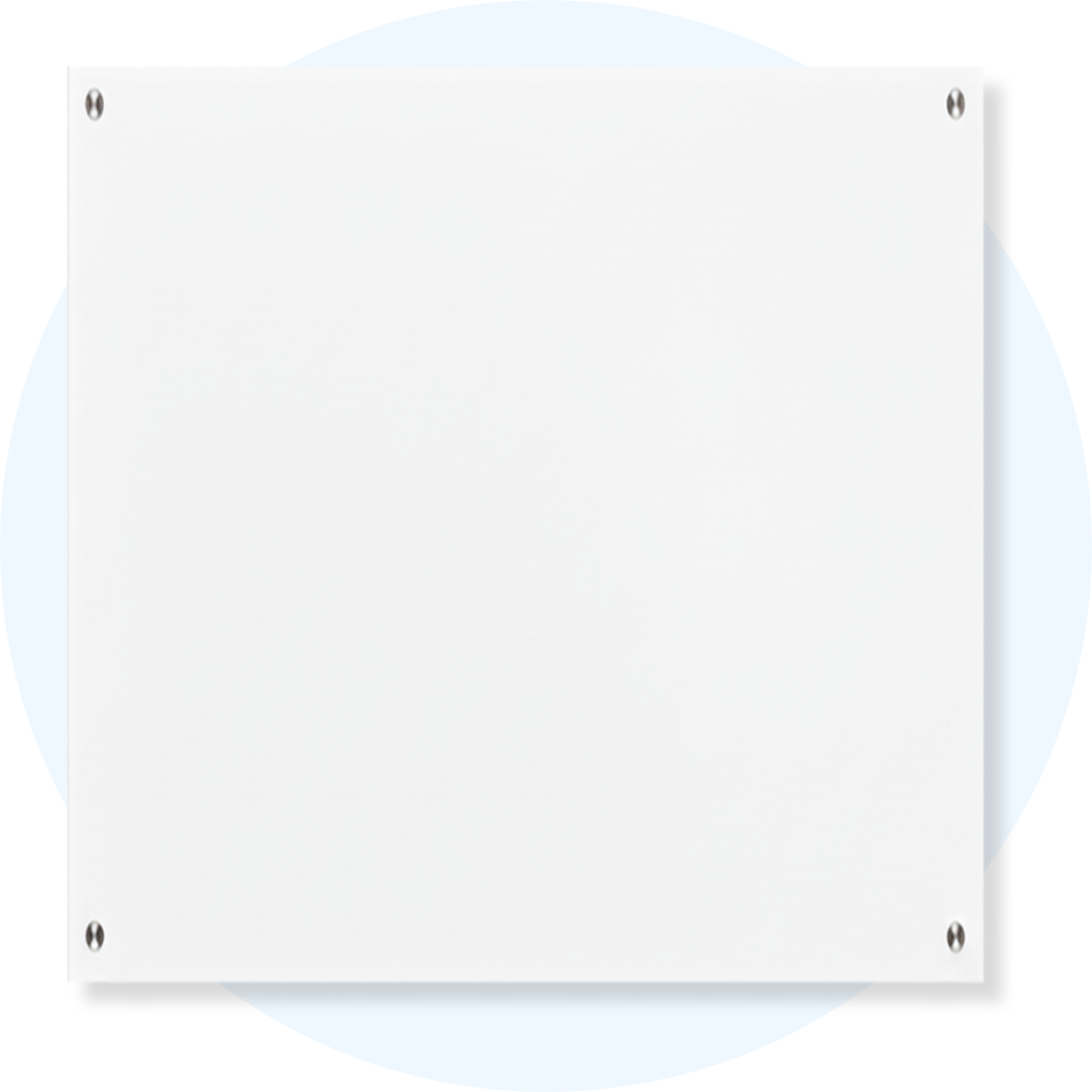 Visionchart VGB1212 Lumiere Magnetic Glassboard 1200 x 1200mm White