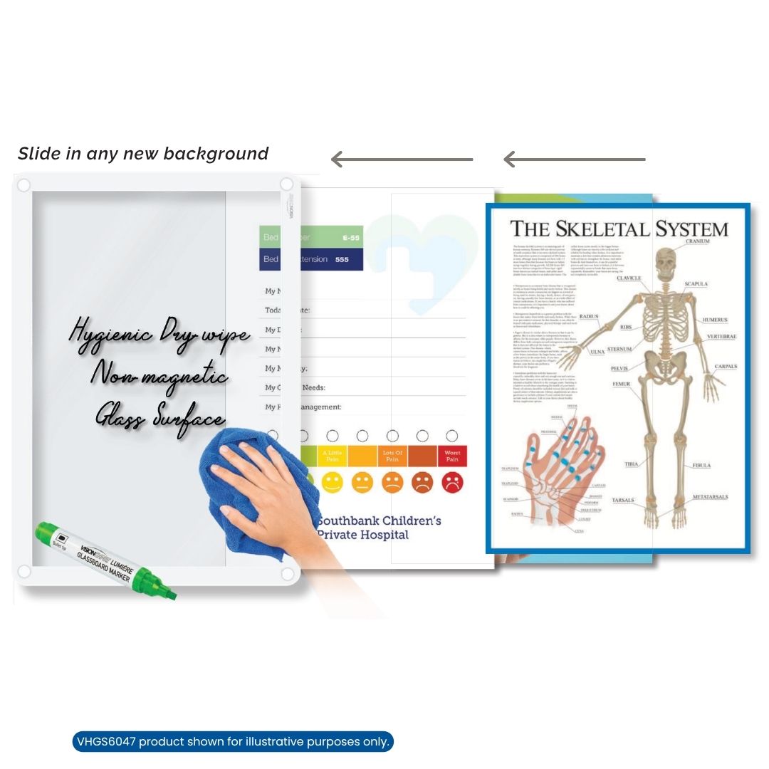 Visionchart VHGS4747 Lumiere Switch Non-Magnetic Glassboard 470x470mm