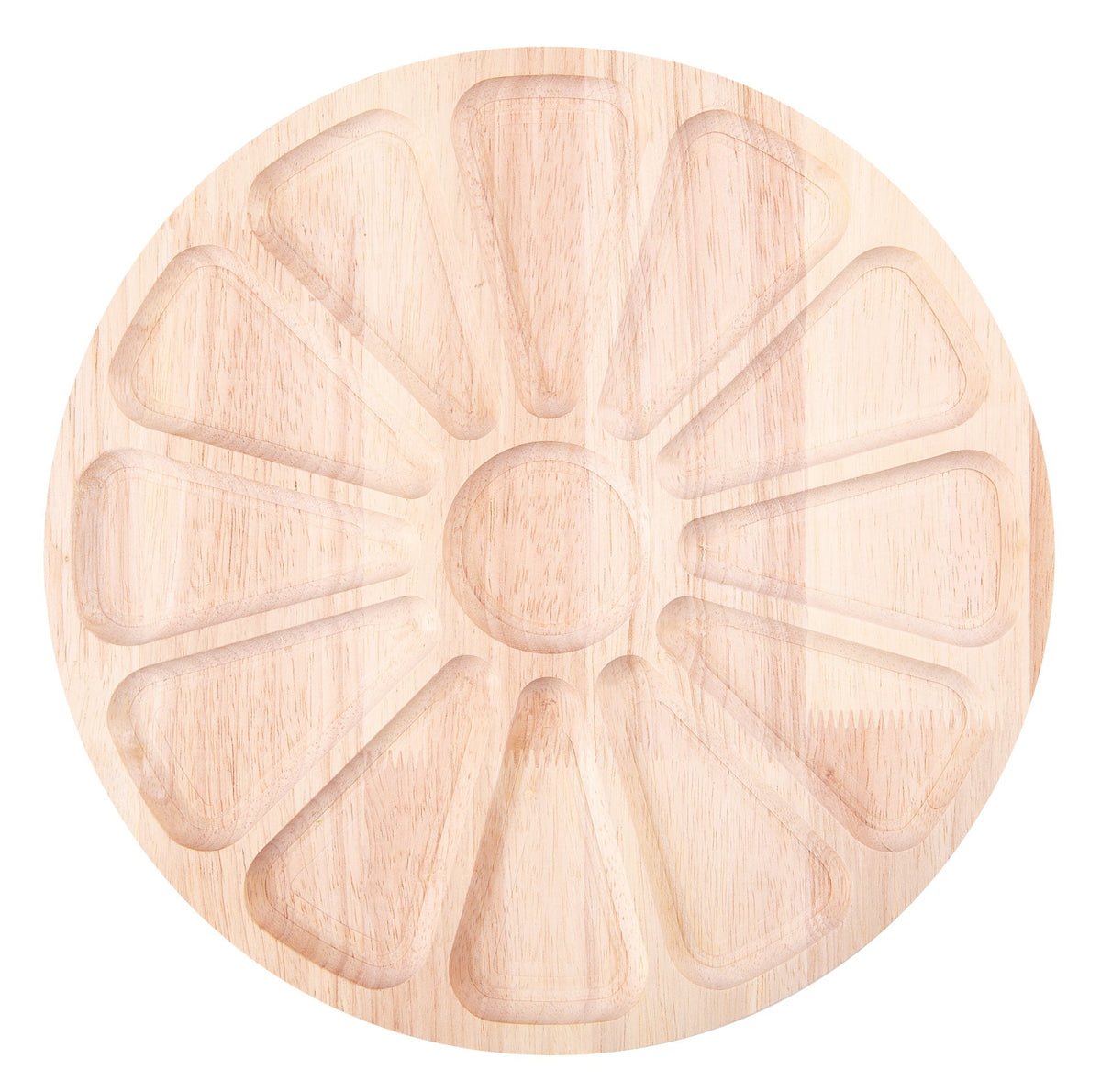 Zart Wooden Colour Wheel Tray 30cm Round Solid Beechwood 12 Segments