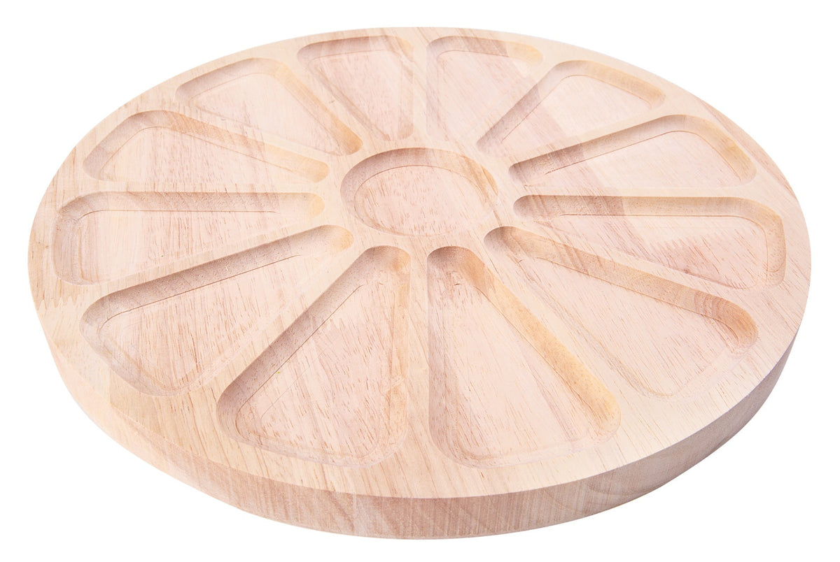 Zart Wooden Colour Wheel Tray 30cm Round Solid Beechwood 12 Segments