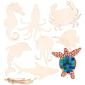 Zart Wooden Australian Sea Creature Shapes Pack of 24 8 Designs 5 to 14cm