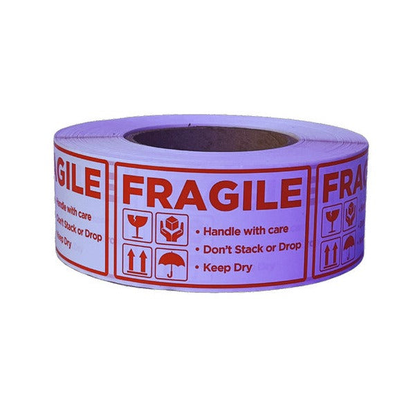 Warehouse and Shipping Labels Fragile 90 x 52mm Roll of 1000