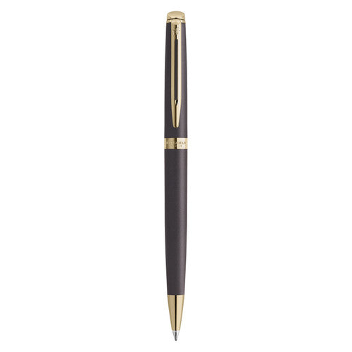 Waterman Hemisphere Metallic Black Gold Trim Ballpoint Pen Medium