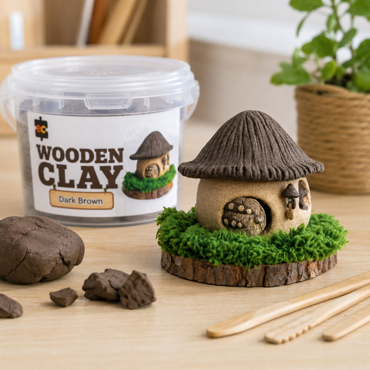 Wooden Clay 500g Dark Brown