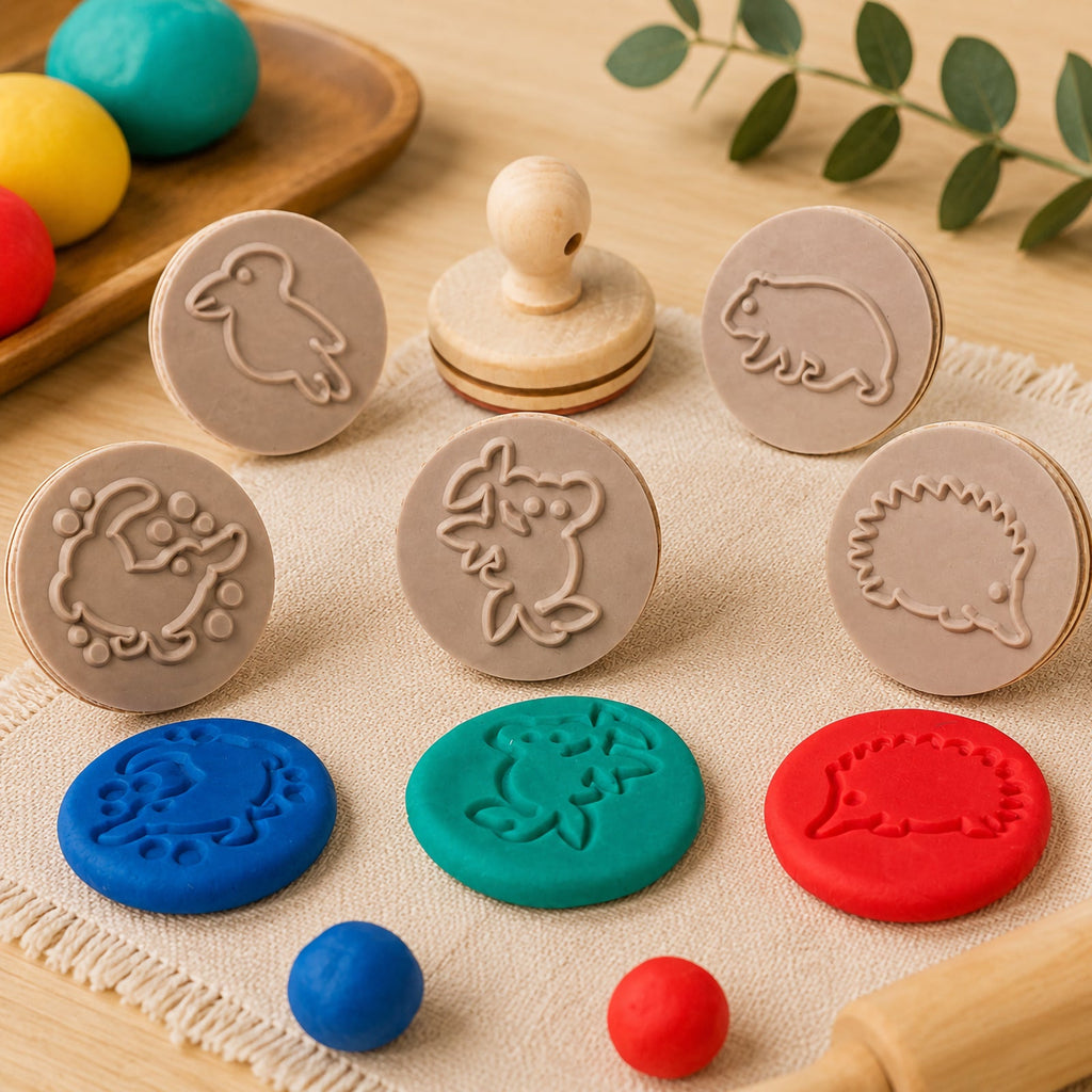 Wooden Dough Stamps Animals