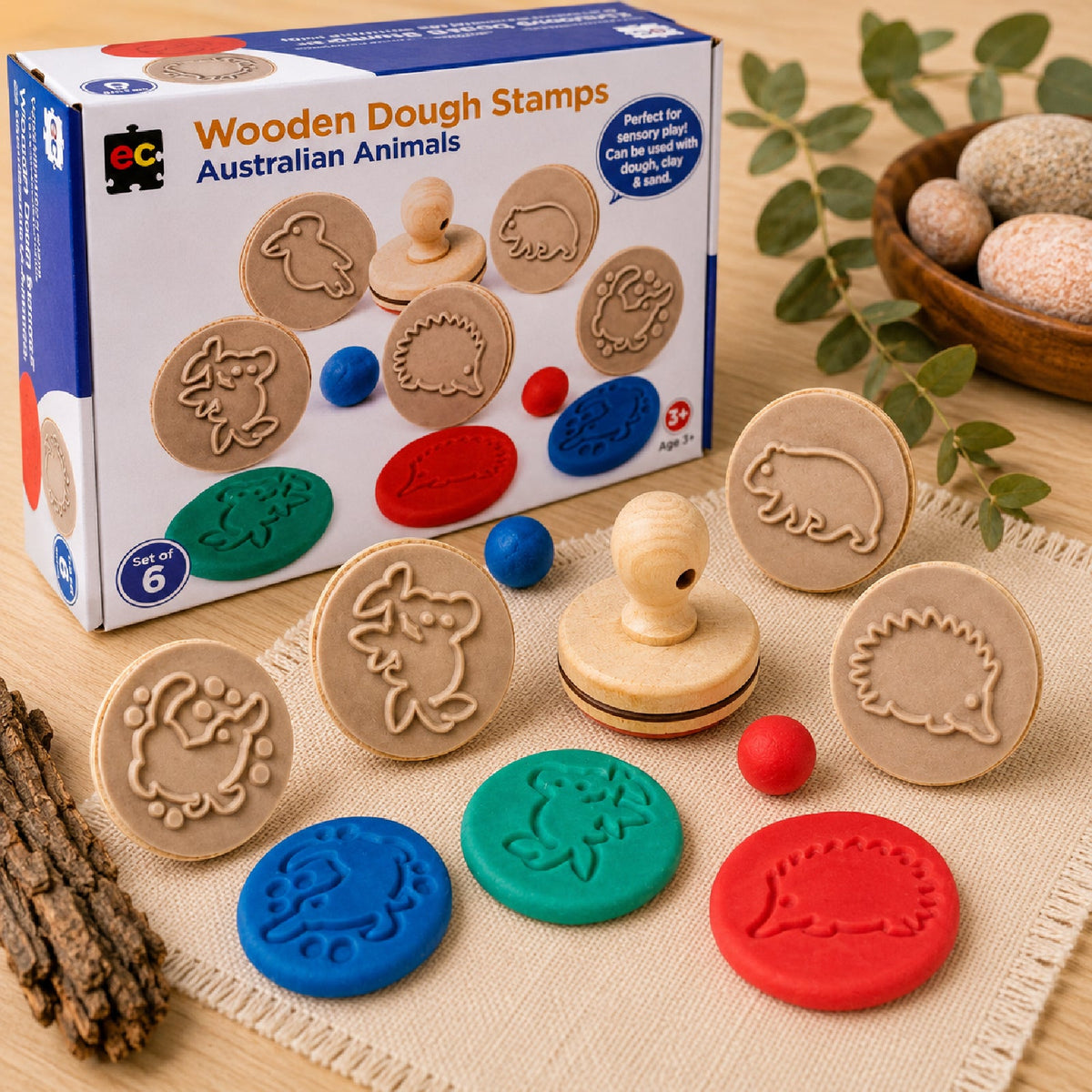 Wooden Dough Stamps Animals
