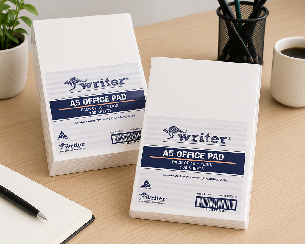 Writer Bank Office Pad Plain 100 Sheet A5 200 x 150mm Pack of 10