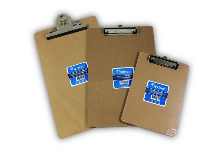 Writer Foolscap MDF Clipboard 360 x 245mm Heavy Duty Clip