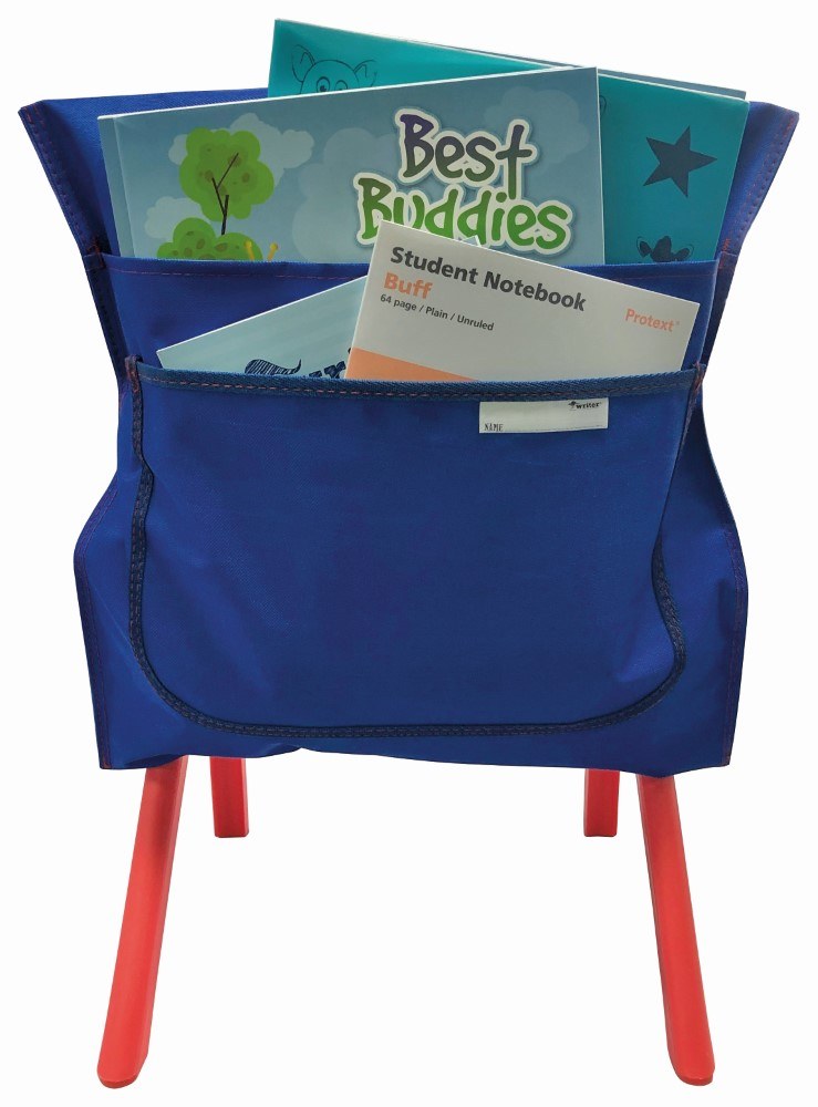 Writer Nylon Chair Bags with Two Pockets 455mm Wide Blue Pack of 5