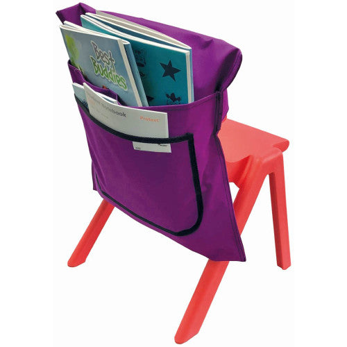 Writer Nylon Chair Bags with Two Pockets 455mm Wide Purple Pack of 5
