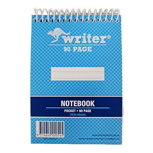 Writer Pocket Notebook 90 Page Top Bound Spiral 70gsm Pack of 20