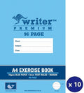 Writer Premium Exercise Book A4 96 Page Blue with Margin Whale