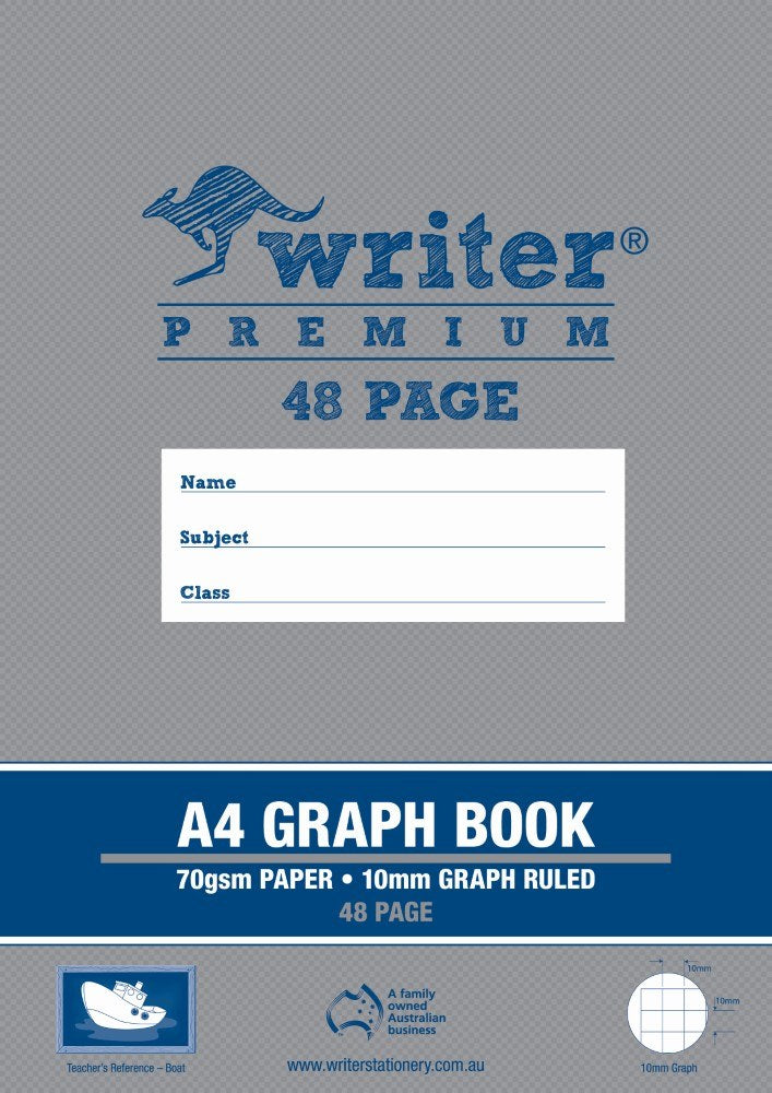 Writer Premium Graph Book A4 48 Page 10mm Boat