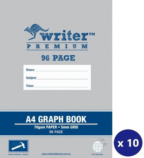 Writer Premium Graph Book A4 96 Page 5mm Hammer