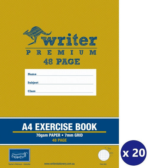 Writer Premium Grid Book A4 48 Page 7mm Caterpillar