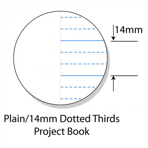 Writer Premium Project Book A4 96 Page Plain Plus 14mm Dotted Thirds with Margin Cake Pack of 10