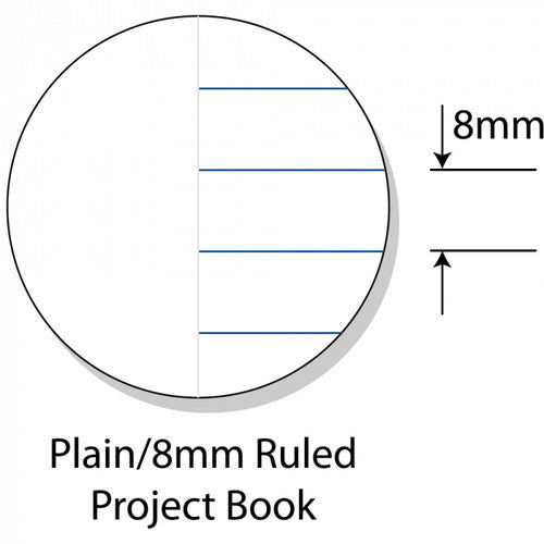 Writer Premium Project Book A4 96 Page Plain Plus 8mm Ruled with Margin Banana Pack of 10