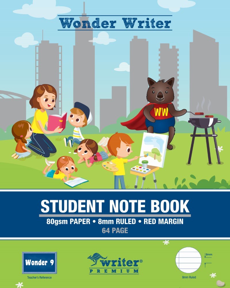 Writer Premium Wonder Writer Student Notebook 250 x 200mm 64 Page 8mm Ruled 80gsm