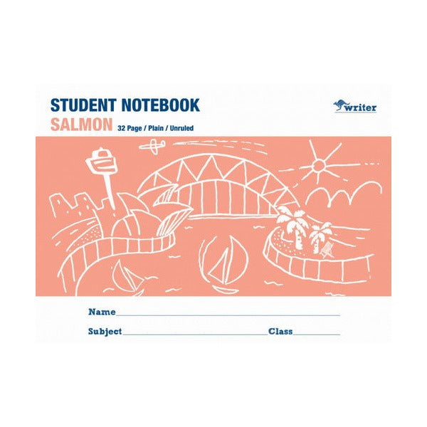 Writer Student Notebook 32 Page Plain Salmon