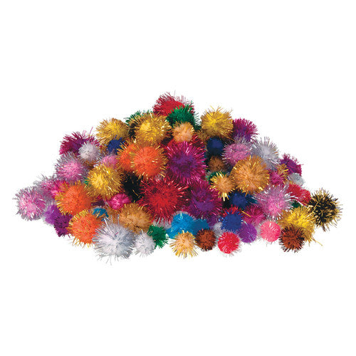 Zart Basics Glitter Pom Poms Assorted Pack of 200
