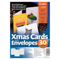 Zart Cards and Envelopes with Christmas Cut-Outs Pack of 30