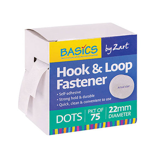 Zart Hook and Loop Fastener Dots Pack of 75