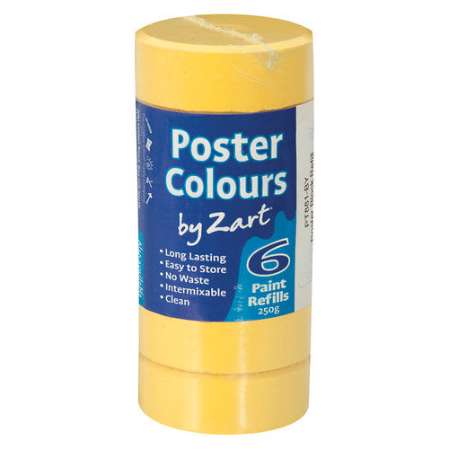 Zart Poster Colours Refill Brilliant Yellow Pack of 6
