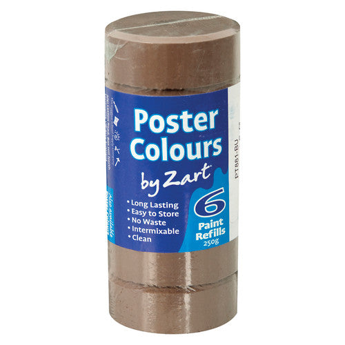 Zart Poster Colours Refill Burnt Umber Pack of 6