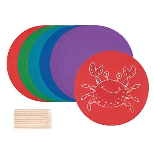 Zart Scratch Colour Circles 20cm Pack of 20