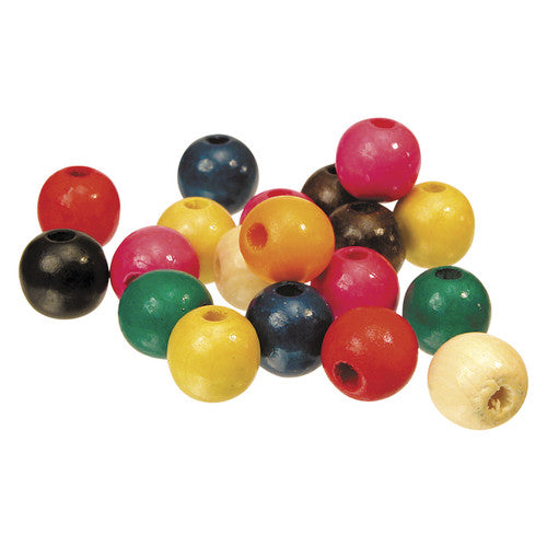 Zart Wooden Beads Round 16mm Assorted Pack of 100