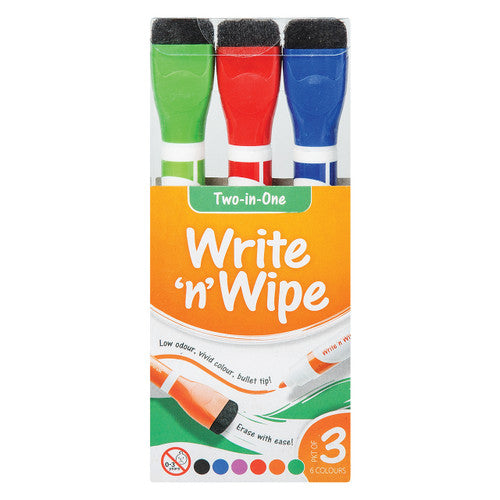 Zart Write n Wipe Whiteboard Markers Pack of 3