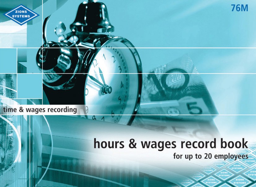 Zions Hours and Wages Record Book Medium