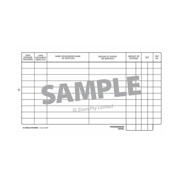 Zions Pocket Vehicle Log and Expenses Record Book