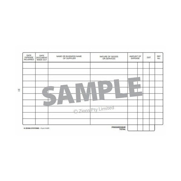 Zions Pocket Vehicle Log and Expenses Record Book