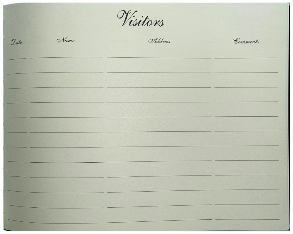 Zions Visitors Book General Purpose Black Cover