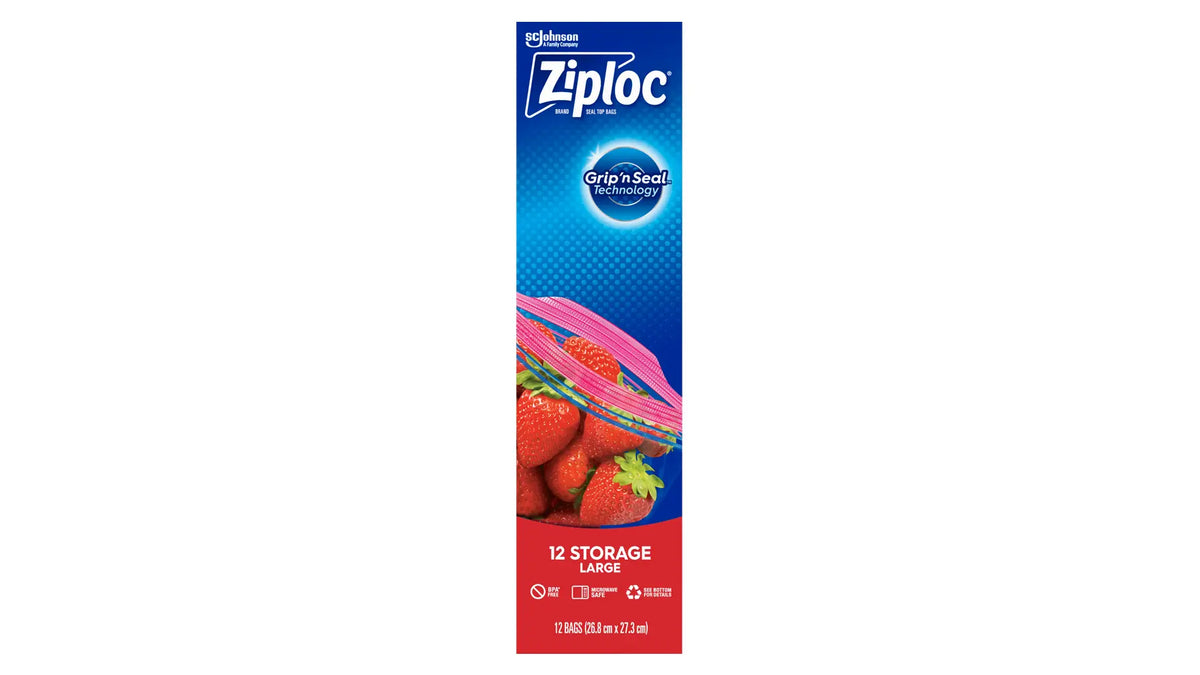 Ziploc Large Storage Bags Pack of 12 x 9