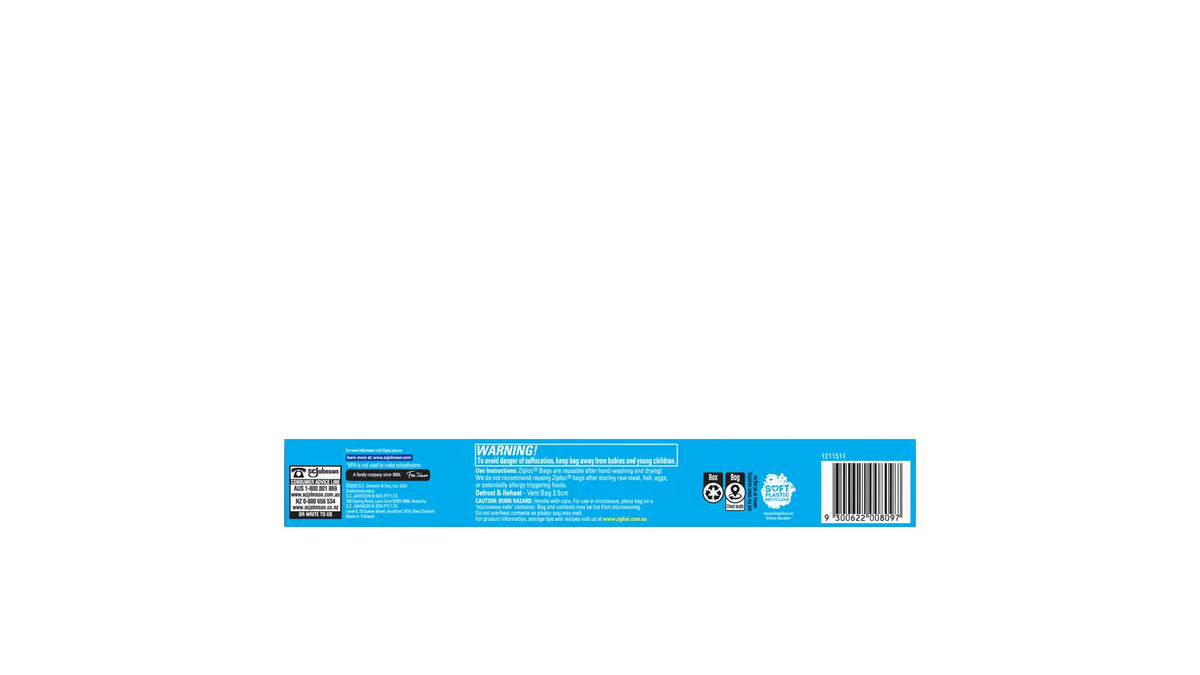 Ziploc Large Storage Bags Pack of 12 x 9