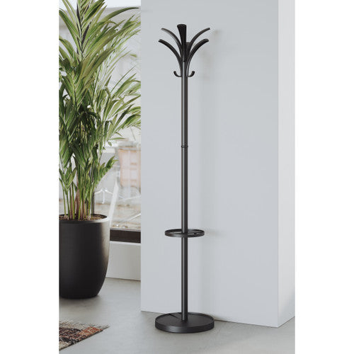 Alba Brio Coat Rack Black with Integral Umbrella Stand