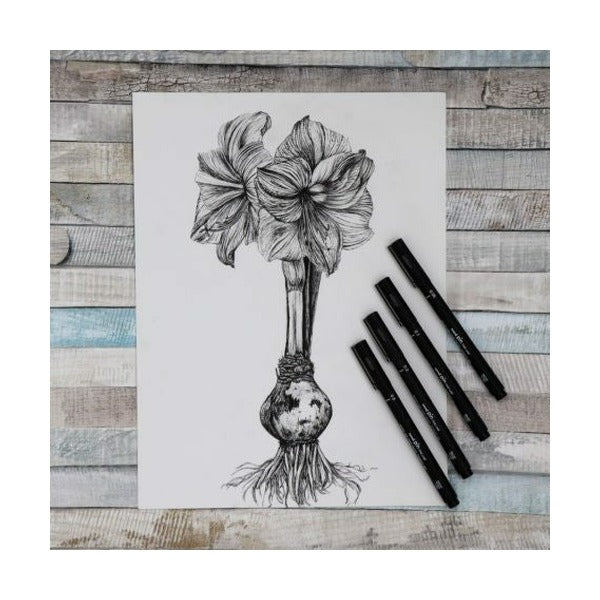 Uni Pin Fineliner 0.5mm Drawing Pen Black Box of 12