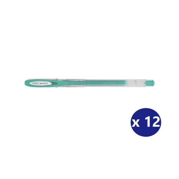 Uni Signo Angelic Colours UM-120AC Gel Ink Pen 0.7mm Green Box of 12