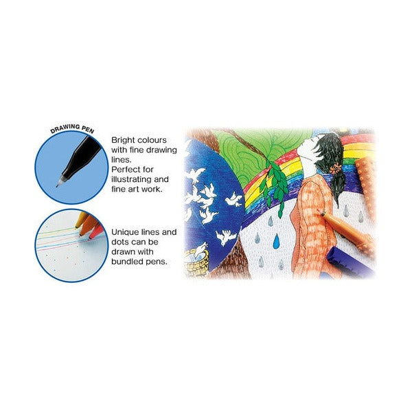 Artline Stix Drawing Pen Assorted Pack of 6