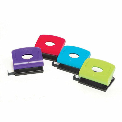 Marbig 2 Hole Punch Medium Plastic Assorted Carton of 6